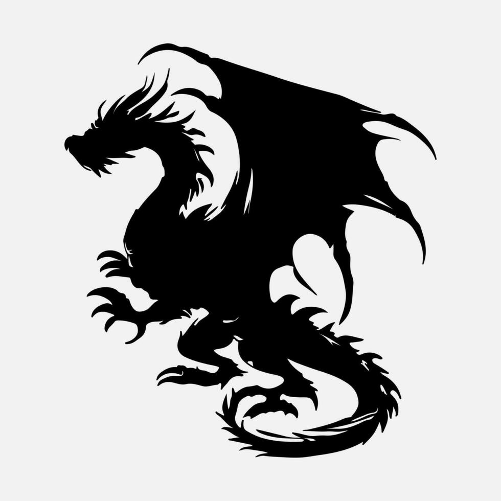 zwart draak vector silhouet