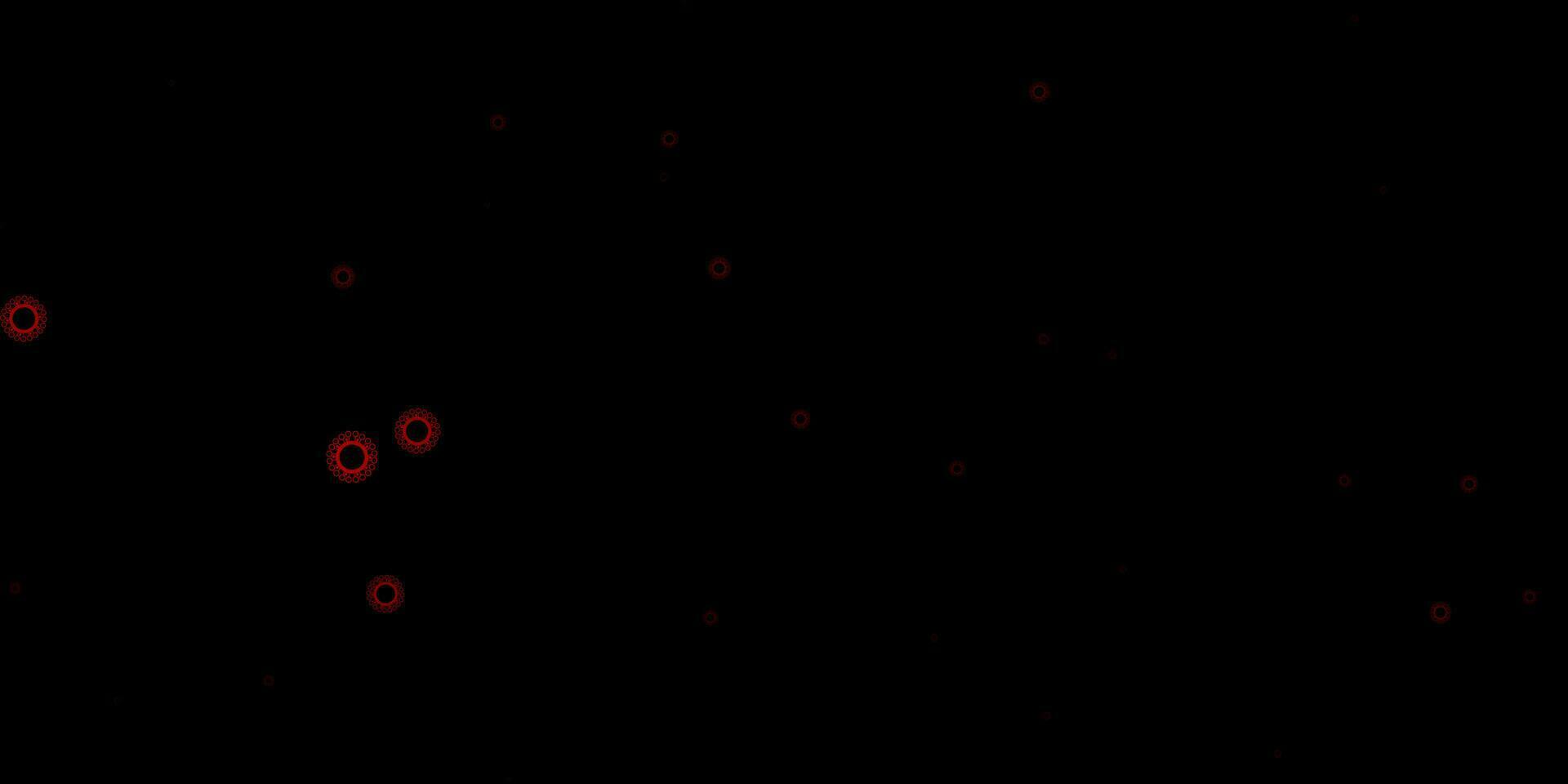 donkerroze, rood vectorpatroon met coronaviruselementen. vector