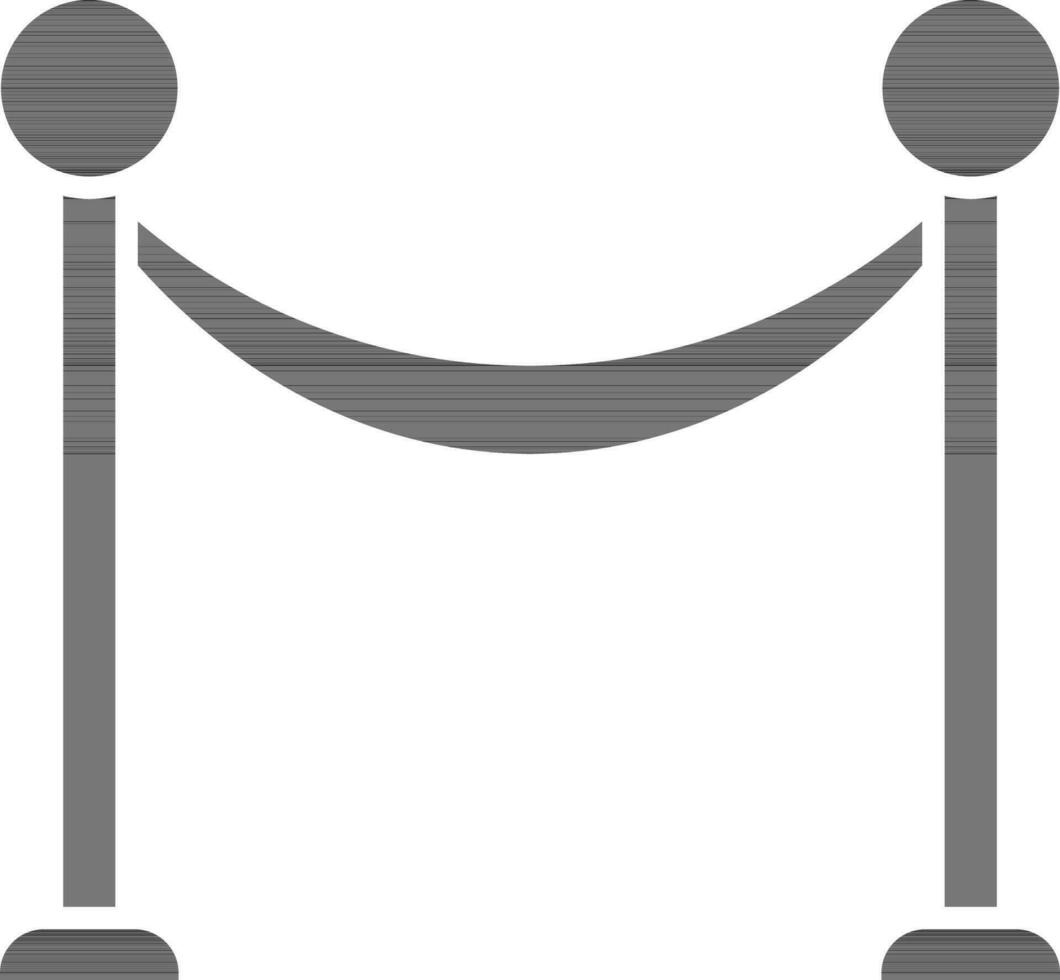 ceremonie barrière icoon in zwart en wit kleur. vector