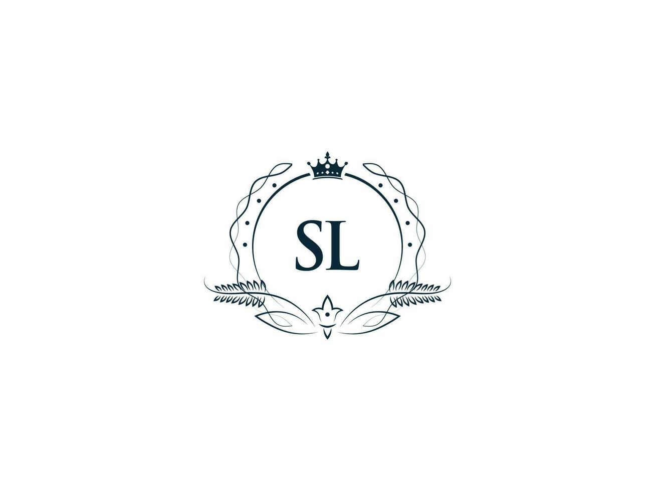 minimalistische brief sl logo icoon, monogram sl Koninklijk kroon logo sjabloon vector