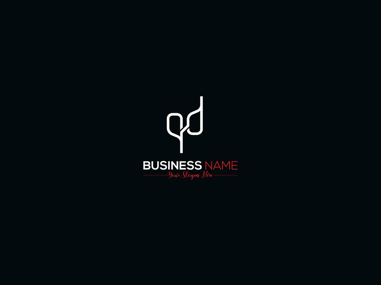 minimalistische qd brief logo, uniek qd dq logo icoon vector