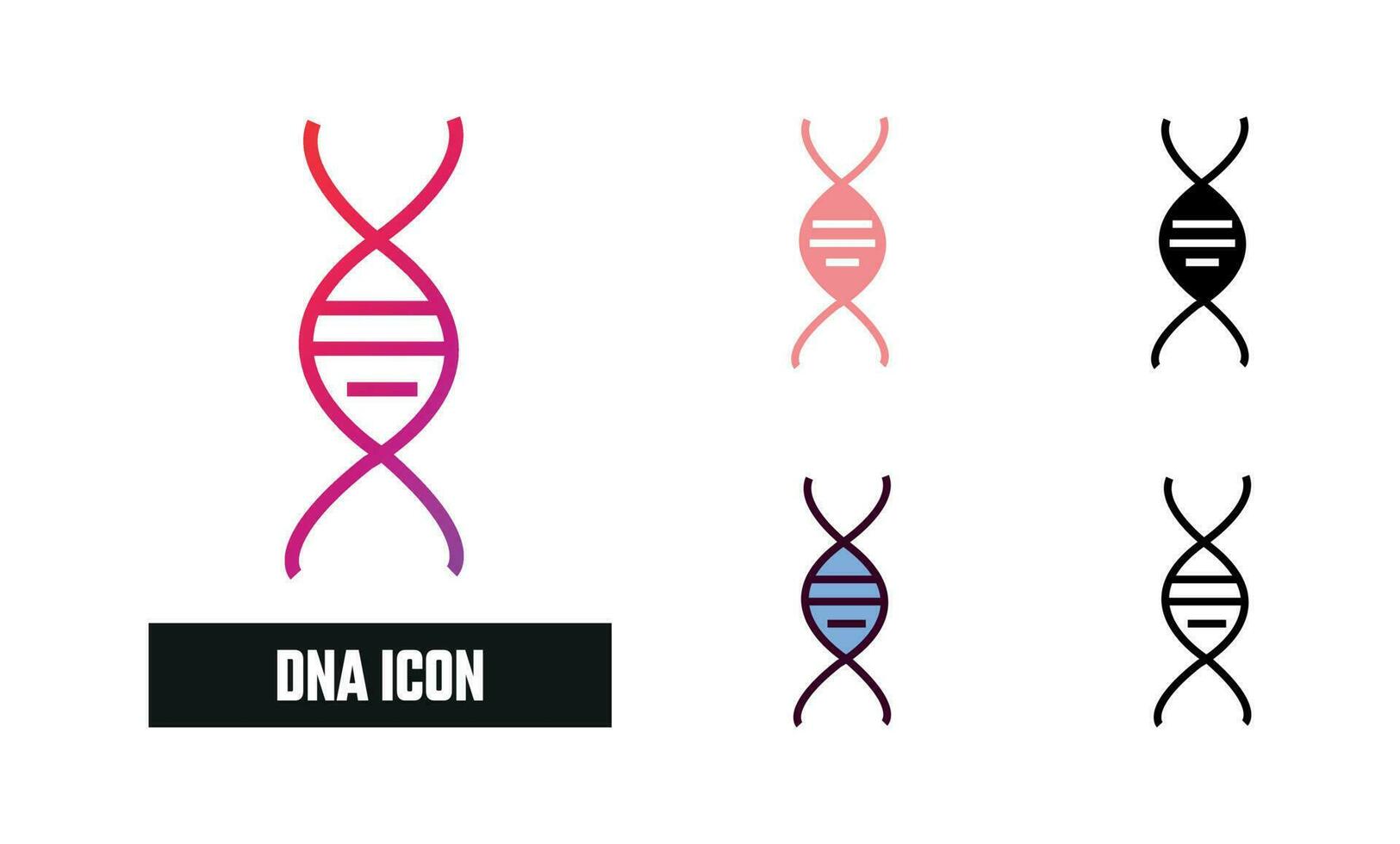 dna icoon reeks vector illustratie