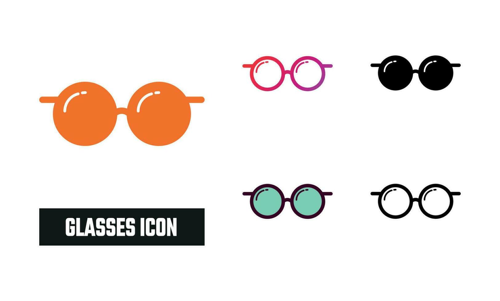 bril icoon reeks vector illustratie