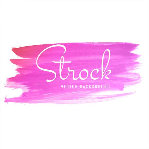 Mooi hand getrokken roze aquarel strock ontwerp vector