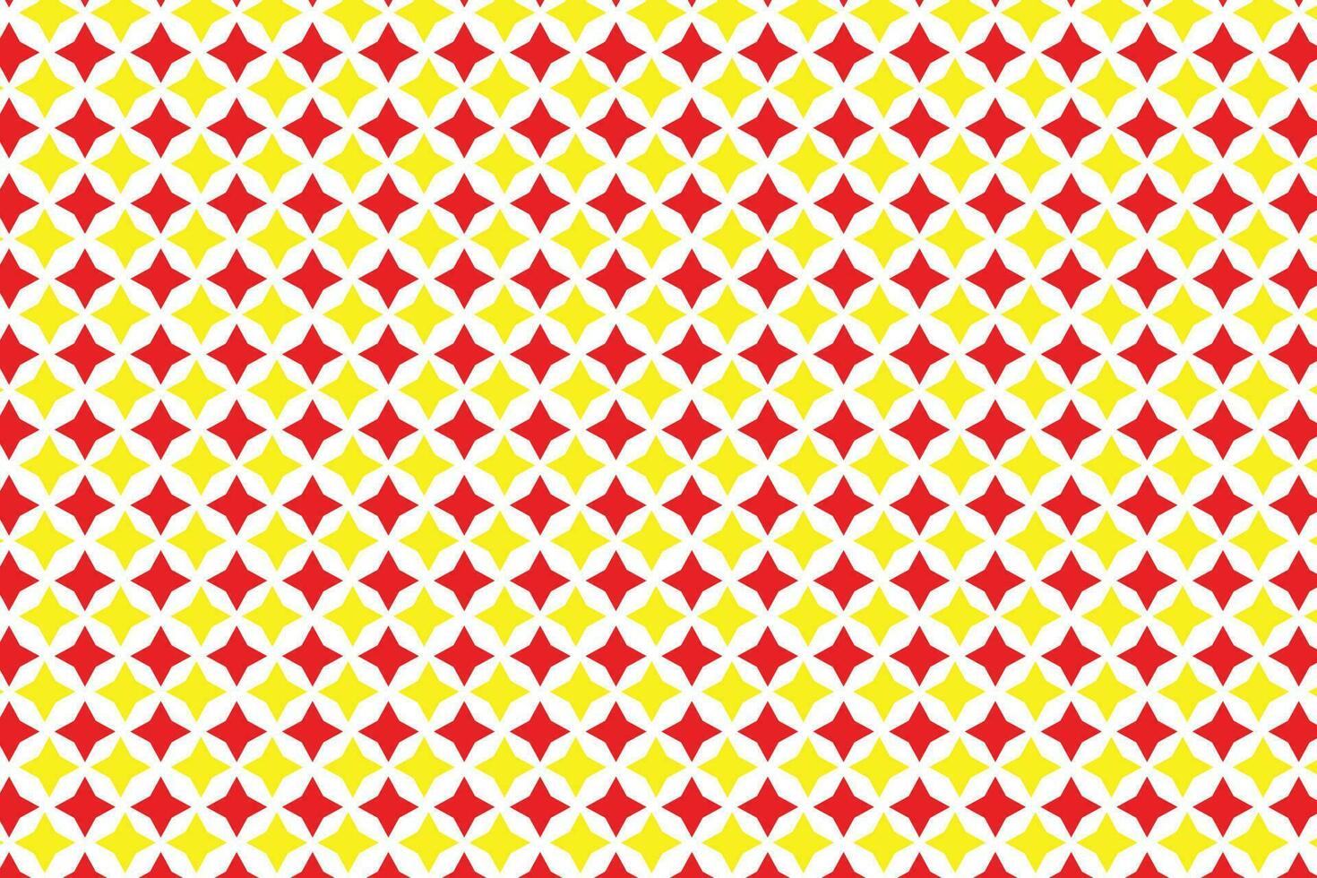 gemakkelijk abstract genaaid rood en geel kleur ster patroon Aan wit achtergrond vector