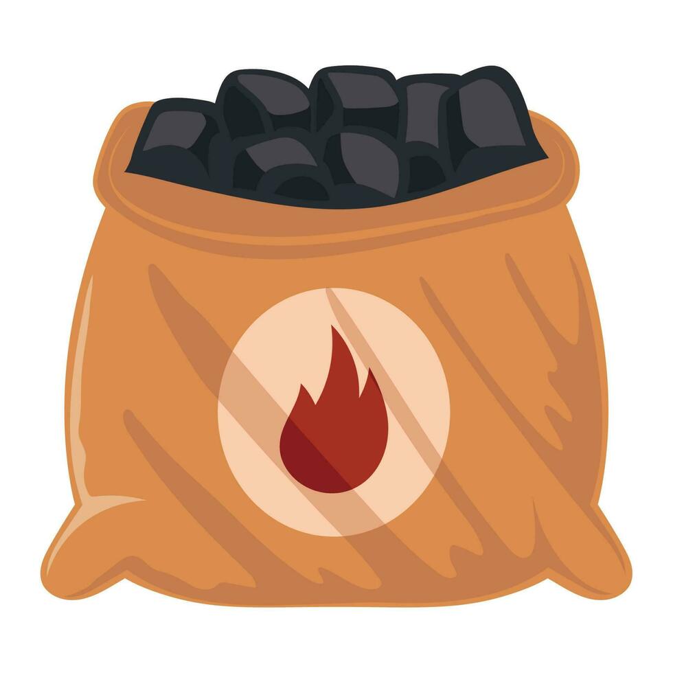 rooster houtskool zak geïsoleerd icoon vector