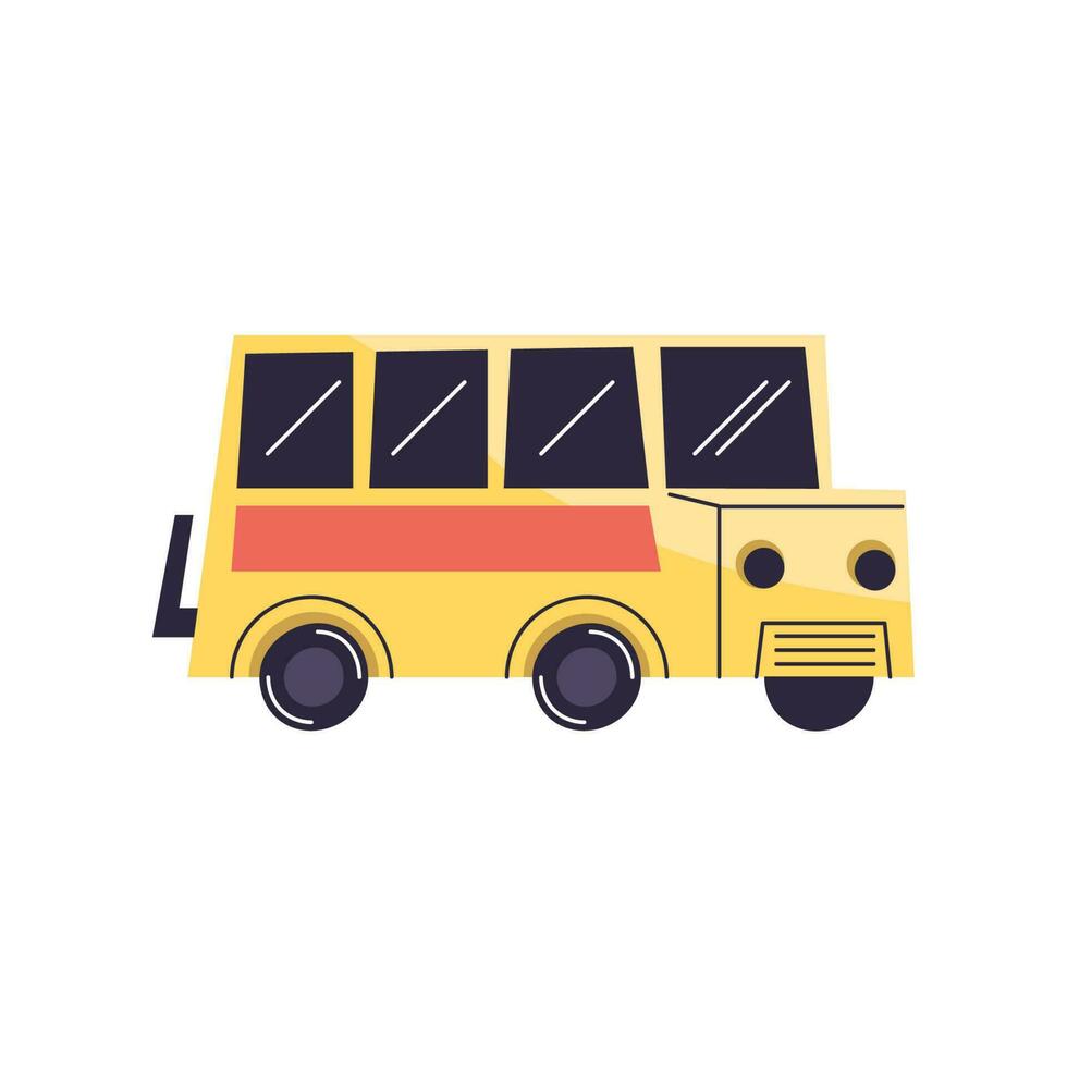 geel tour bus leveren passagiers geïsoleerd vector
