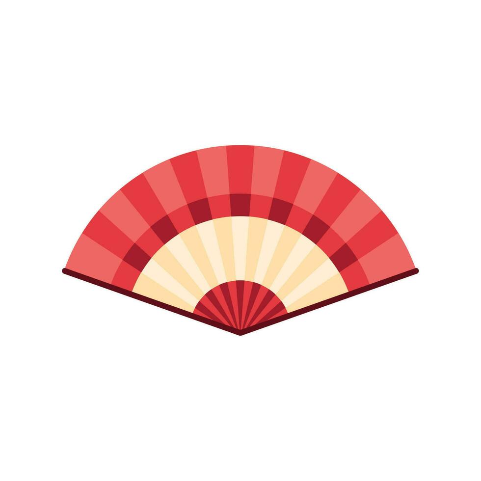 Aziatisch cultuur rood ventilator decoratief icoon vector