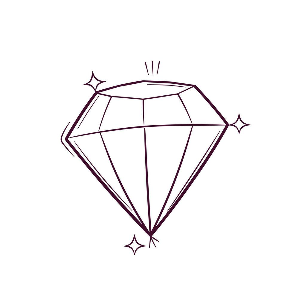 hand- getrokken diamant. tekening vector schetsen illustratie