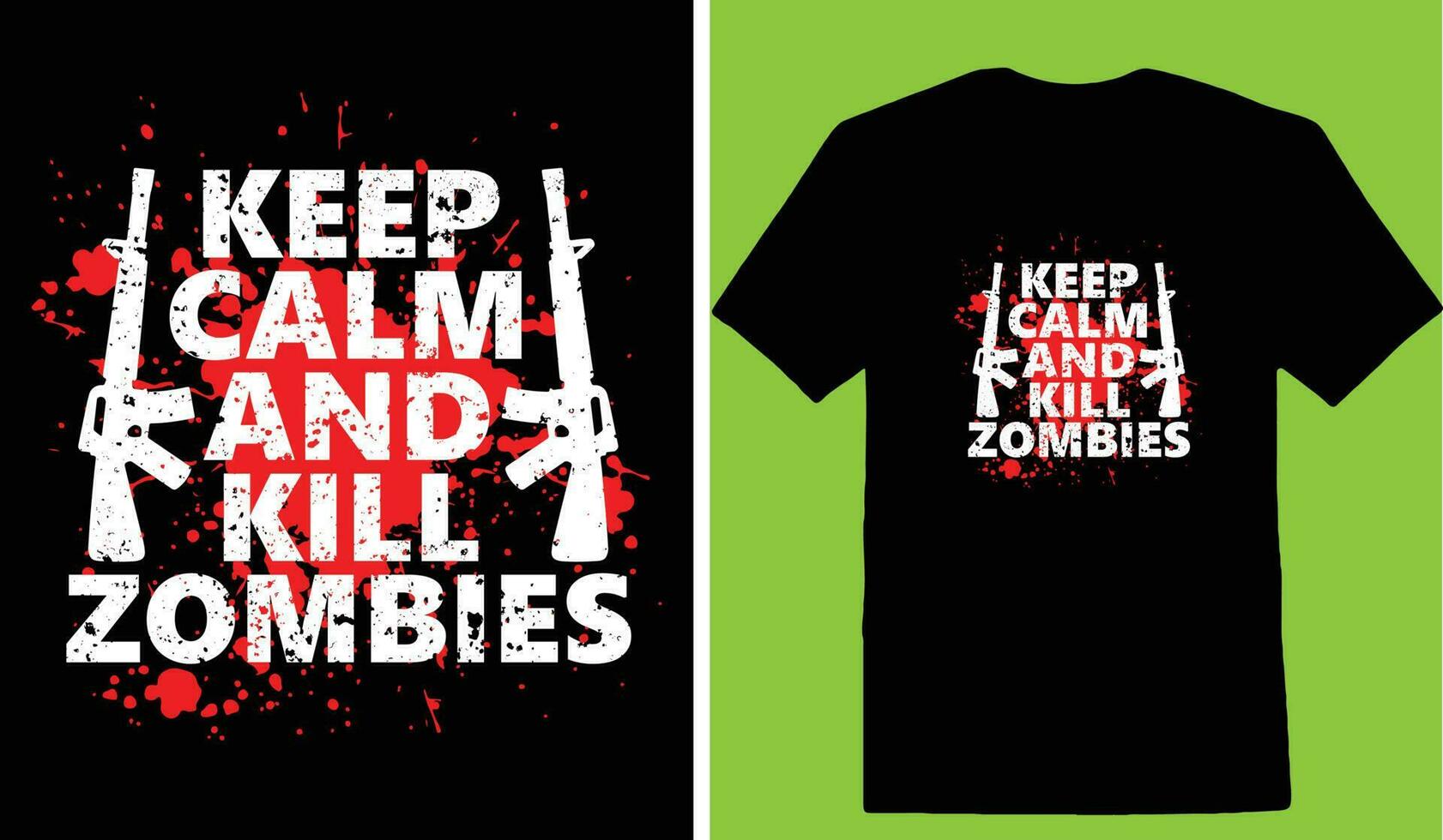 houden kalmte en doden zombies t-shirt vector