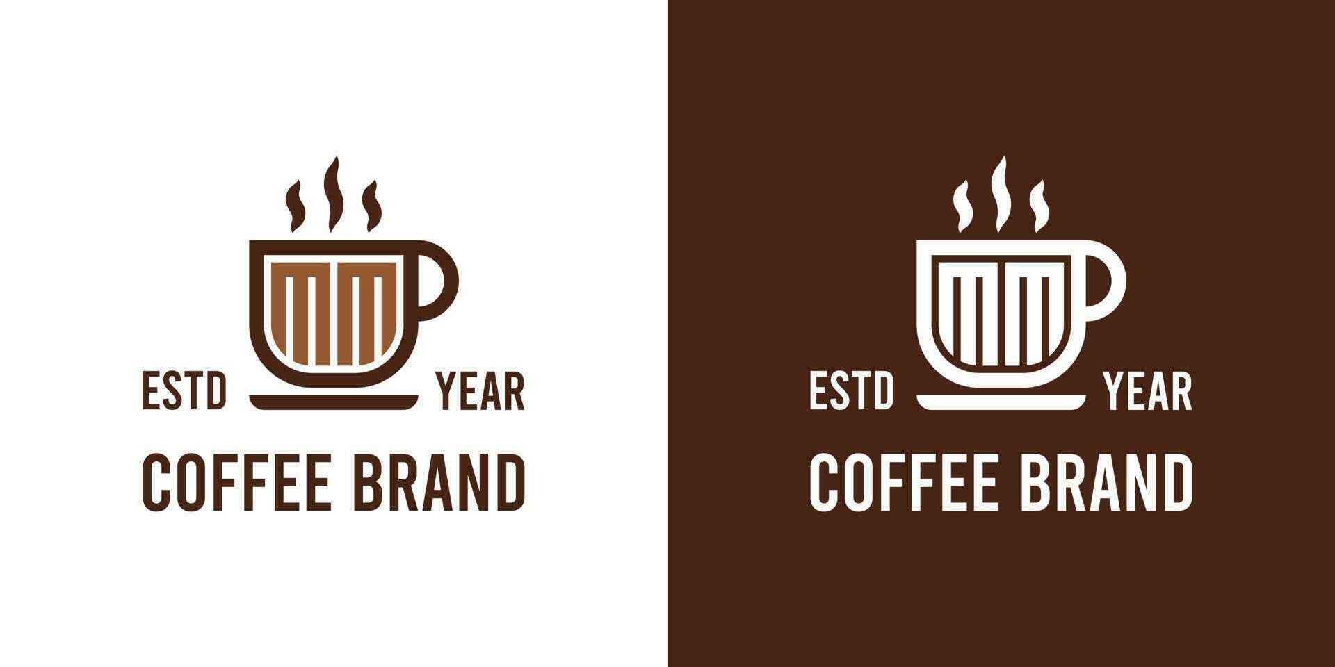 brief mm koffie logo, geschikt voor ieder bedrijf verwant naar koffie, thee, of andere met mm initialen. vector