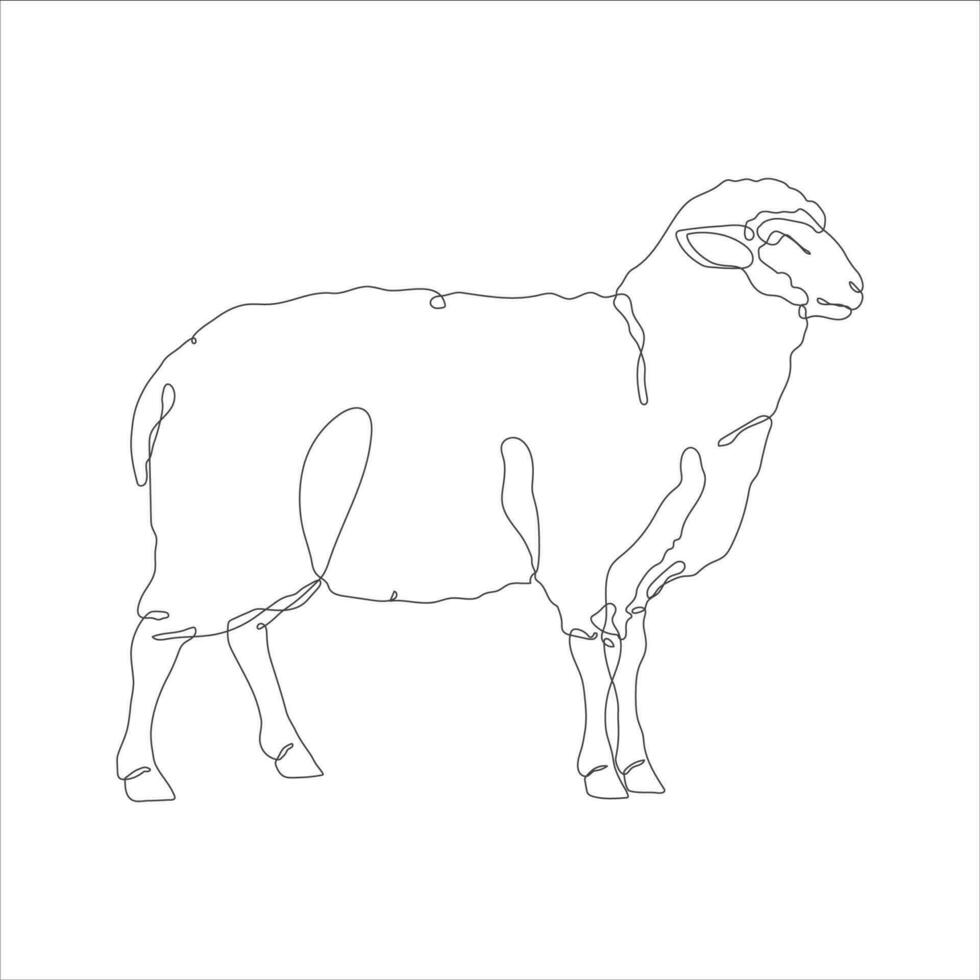 schapen in een doorlopend lijn tekening. schapen icoon. lam lijn kunst icoon concept. modieus schapen single lijn trek ontwerp illustratie. vector illustratie