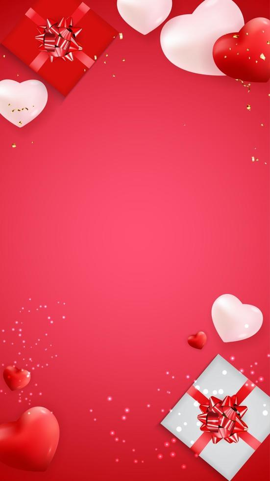 hou van Valentijnsdag achtergrond met hartjes vector