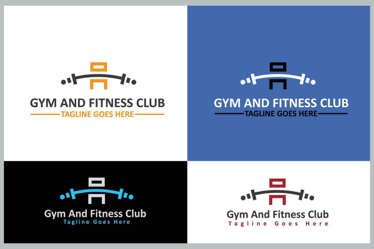 Sportschool en geschiktheid club logo ontwerp sjabloon vector
