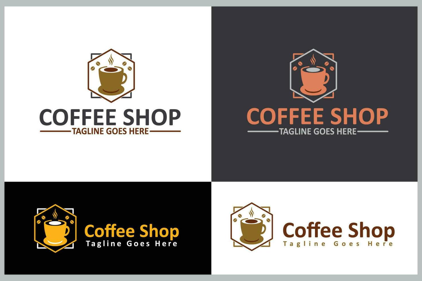 koffie winkel bedrijf logo ontwerp sjabloon vector