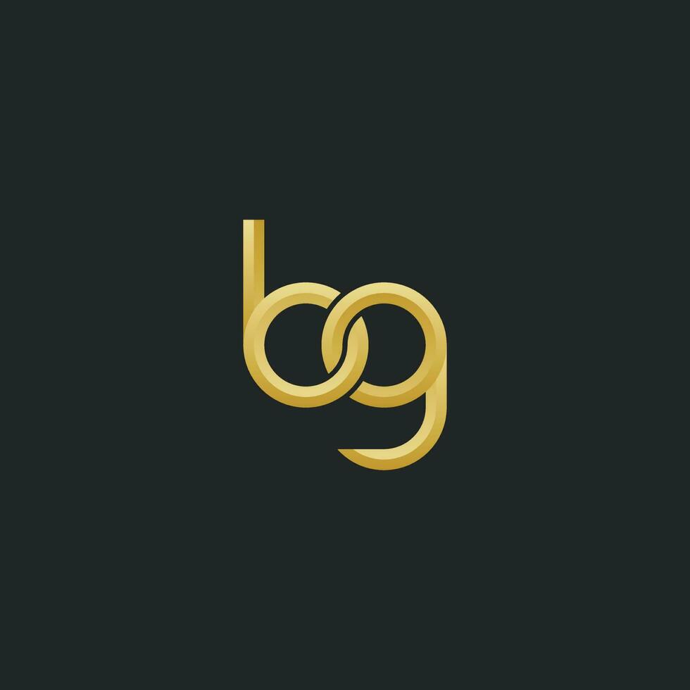 luxueus gouden brieven bg logo ontwerp vector