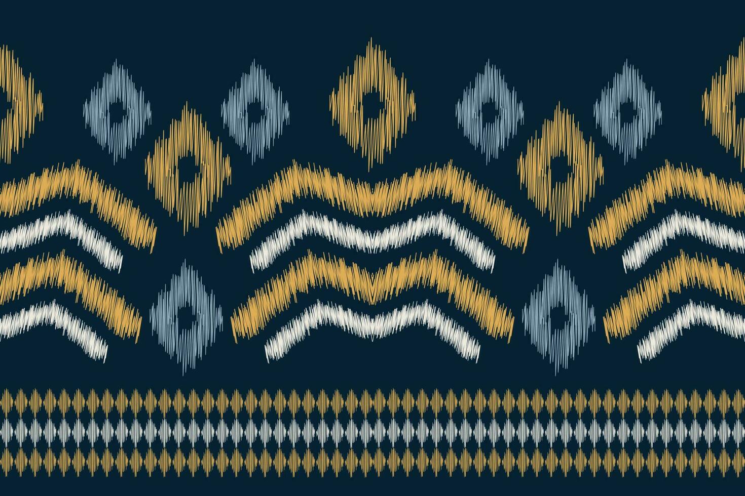 etnisch ikat kleding stof patroon meetkundig stijl.afrikaans ikat borduurwerk etnisch oosters patroon marine blauw achtergrond. abstract, vector, illustratie.voor textuur, kleding, sjaal, decoratie, tapijt, zijde. vector