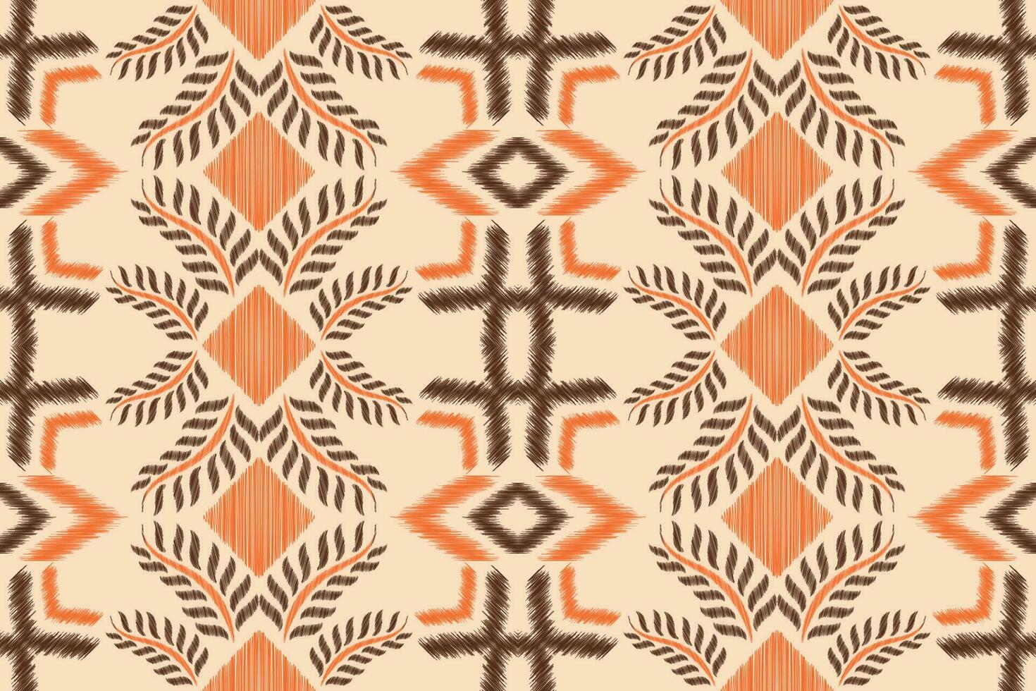 etnisch ikat kleding stof patroon meetkundig stijl.afrikaans ikat borduurwerk etnisch oosters patroon bruin room achtergrond. abstract, vector, illustratie.voor textuur, kleding, sjaal, decoratie, tapijt, zijde. vector