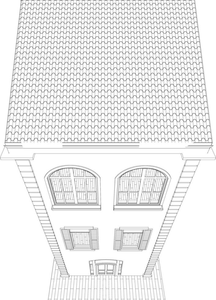 3d illustratie van gebouw project vector