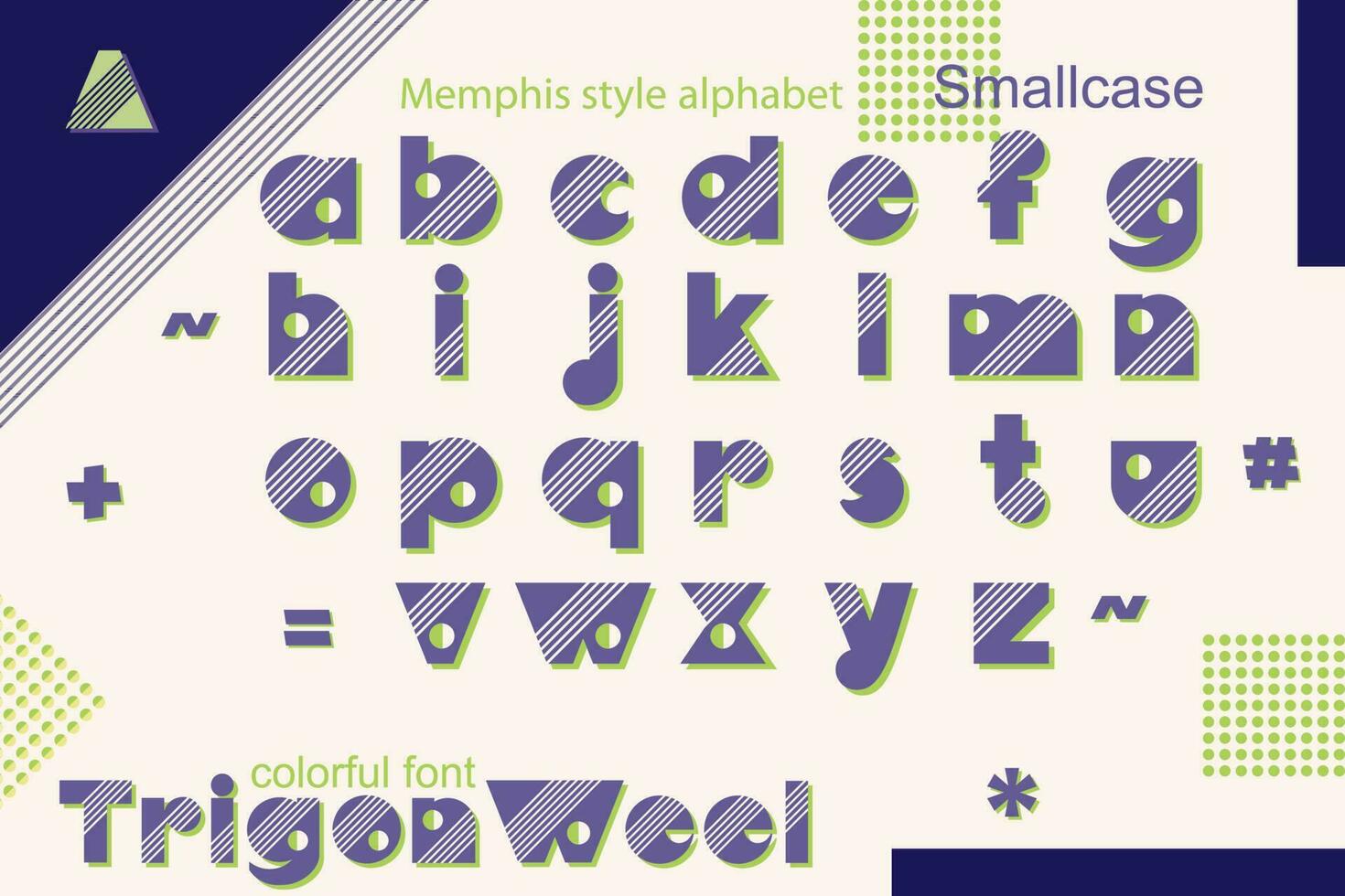 Memphis stijl decoratief alfabet, lettertype. knal kunst doopvont voor leuze grafisch afdrukken, hipster mode, meetkundig patroon, wijnoogst poster vector