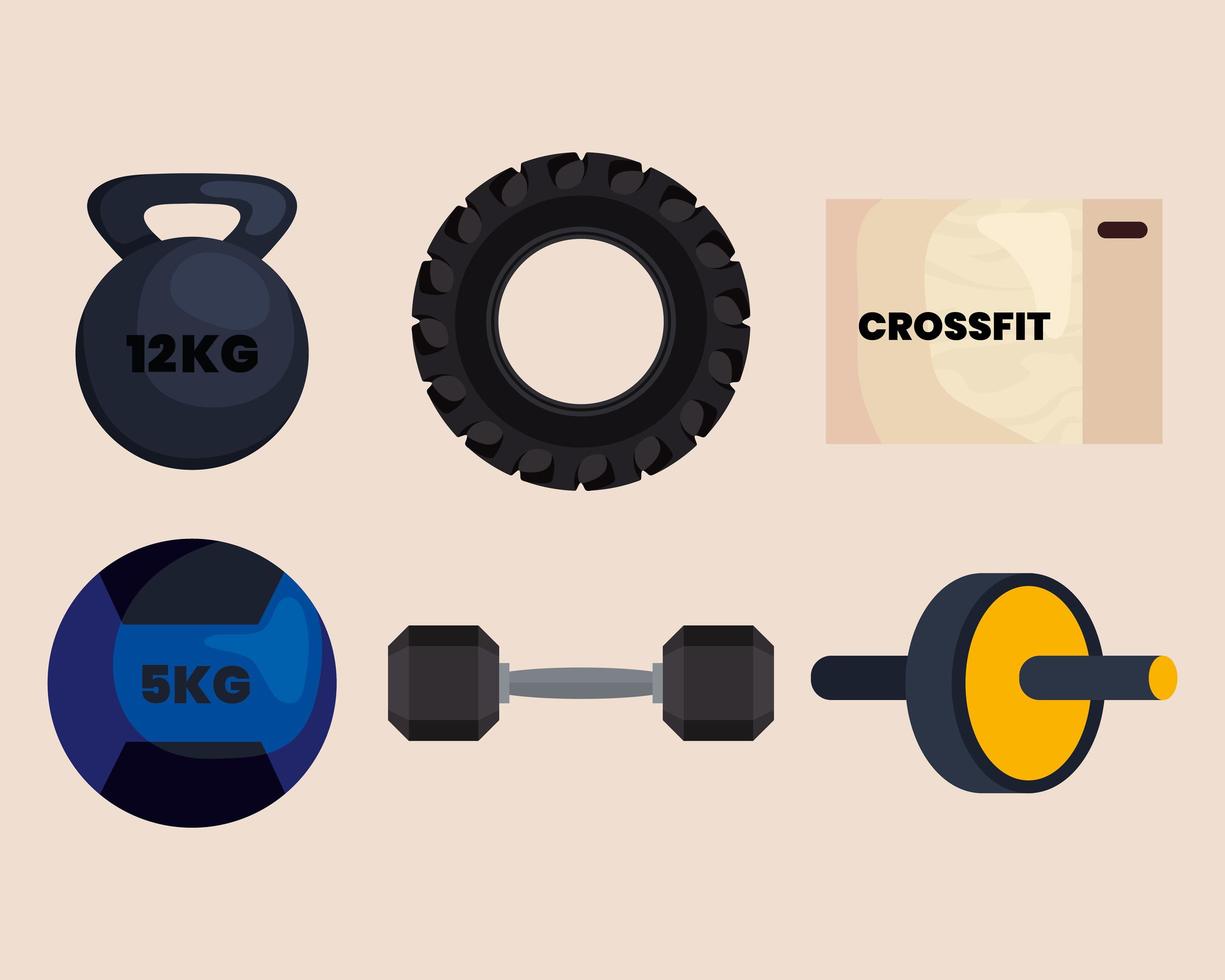 crossfit set pictogrammen vector