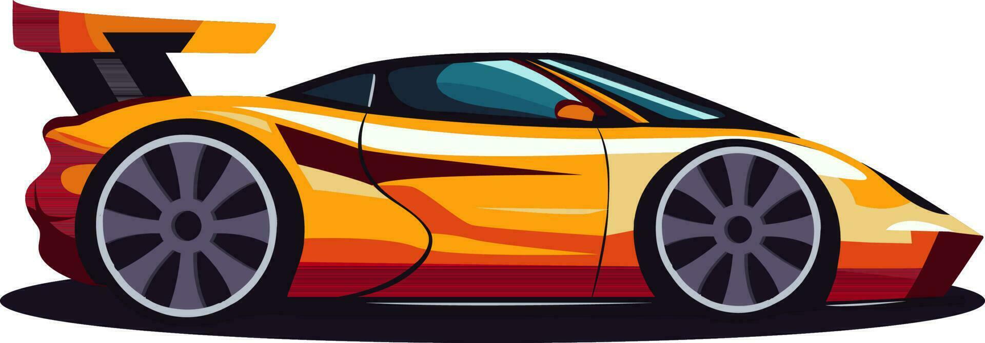 sticker of etiket koenigsegg leeftijd auto in oranje kleur. vector