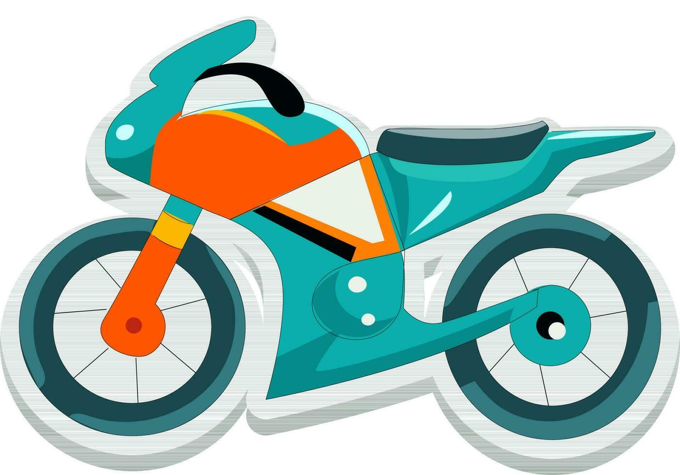 sticker of etiket sport- fiets in taling en oranje kleur. vector