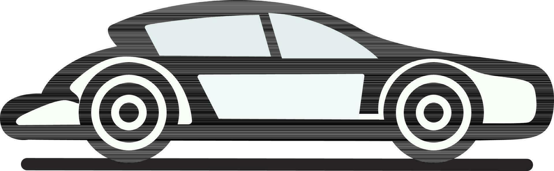 vlak stijl auto icoon in zwart en wit kleur. vector