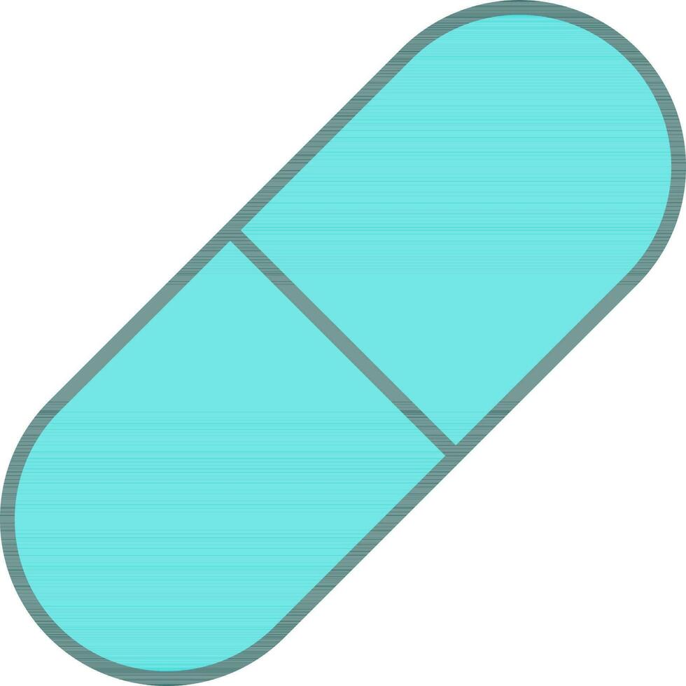 vlak illustratie van turkoois capsule of tablet icoon. vector
