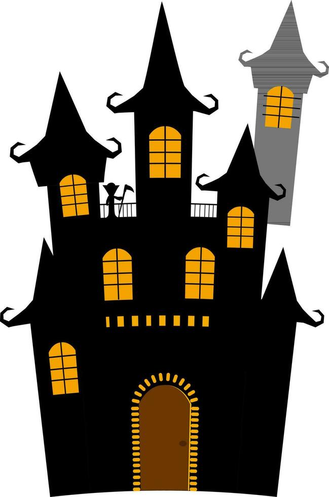 illustratie van achtervolgd huis. vector