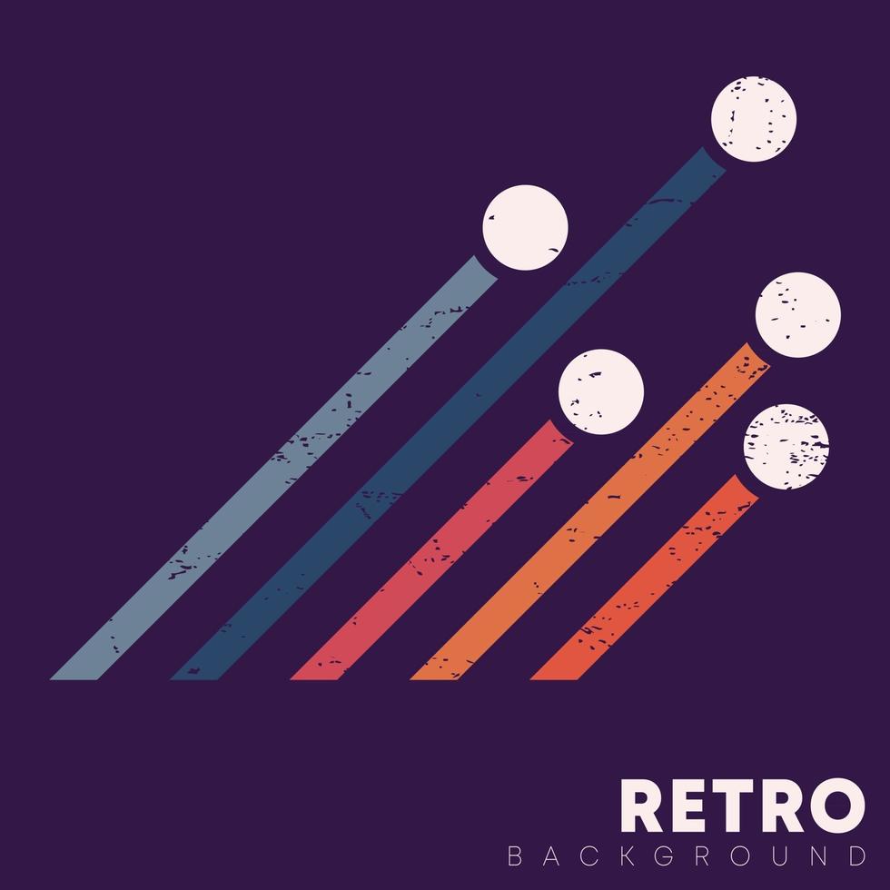 retro design achtergrond met vintage grunge textuur lijnen en cirkels vector illustratie