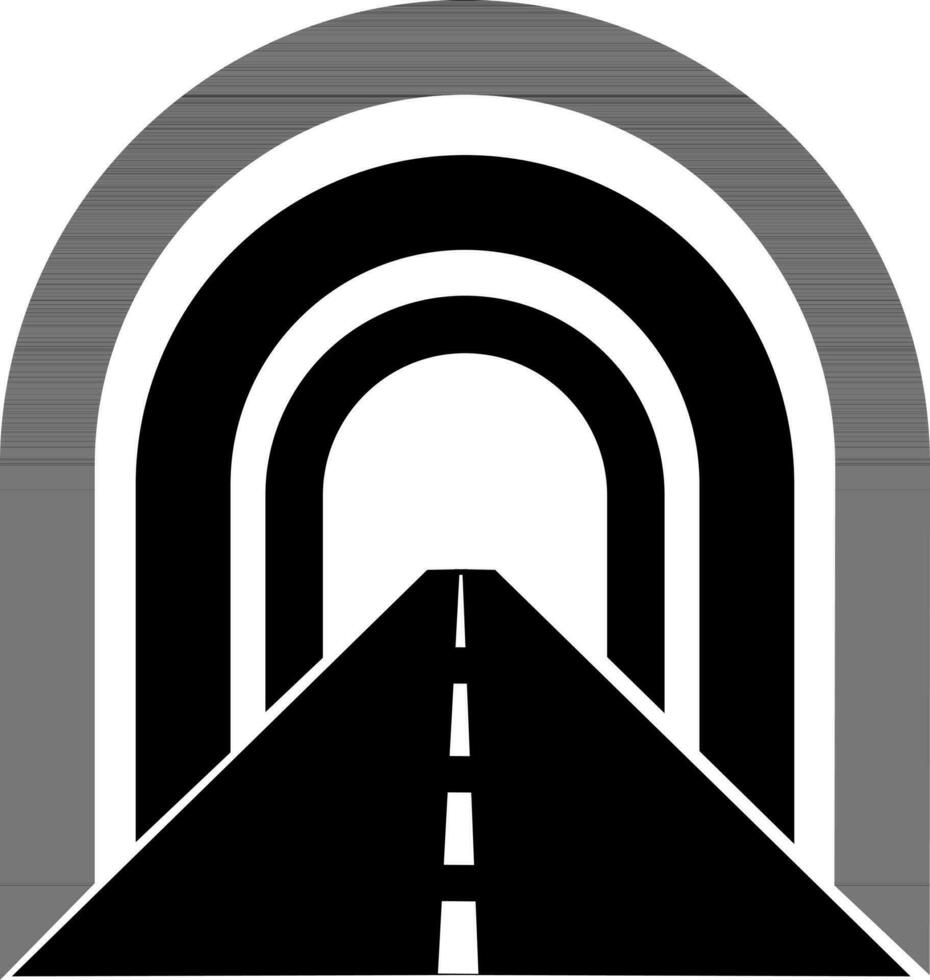 vlak stijl weg tunnel icoon. vector