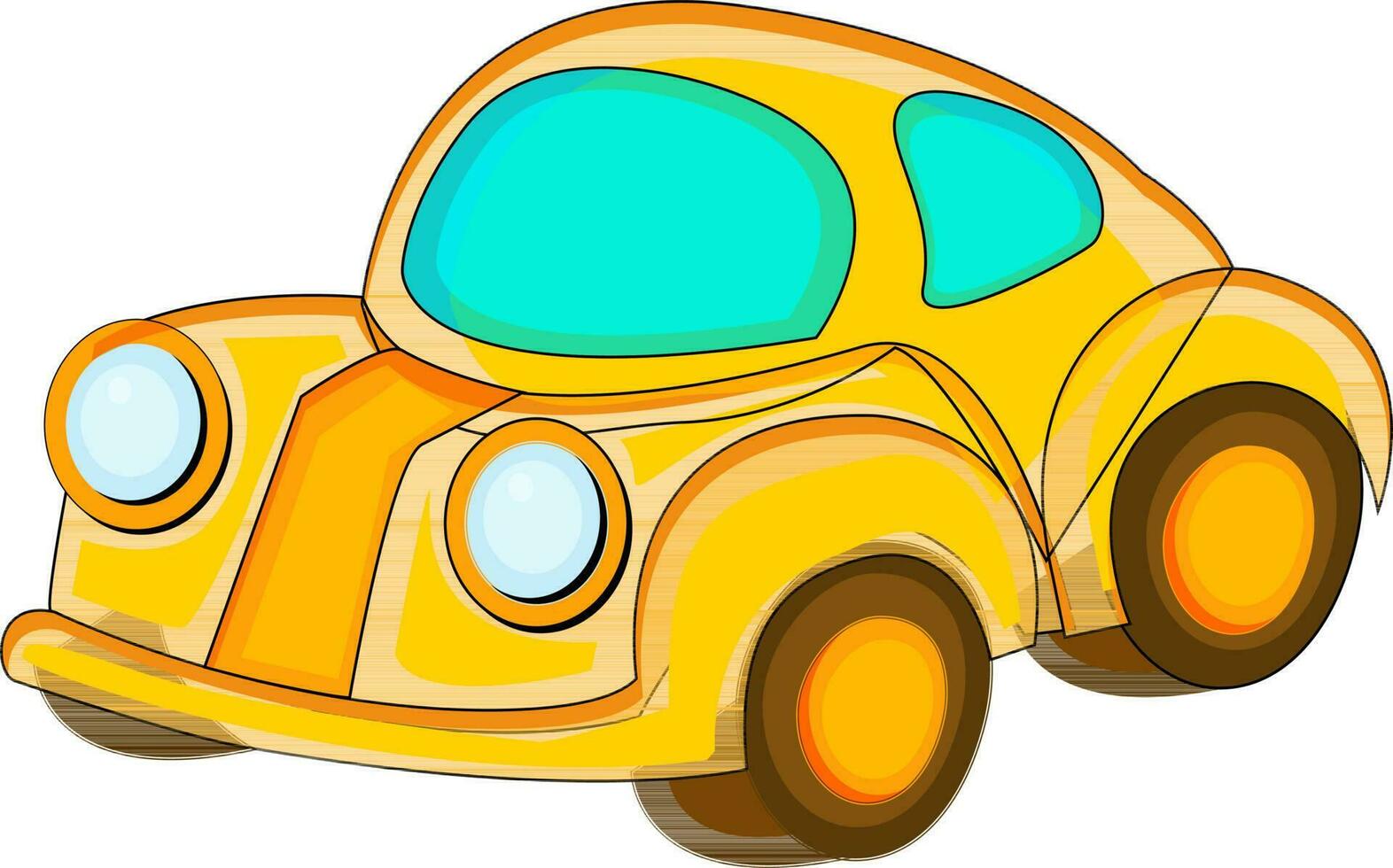 auto in geel en blauw kleur. vector