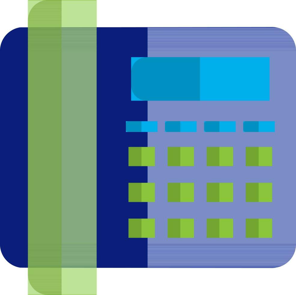 blauw en groen telefoon in vlak stijl. vector