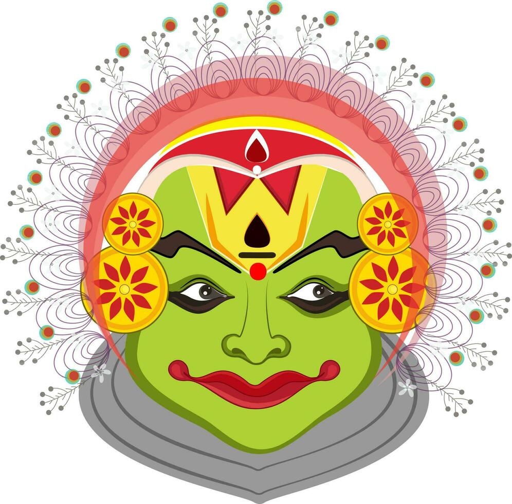 illustratie van Kathakali danser gezicht. vector