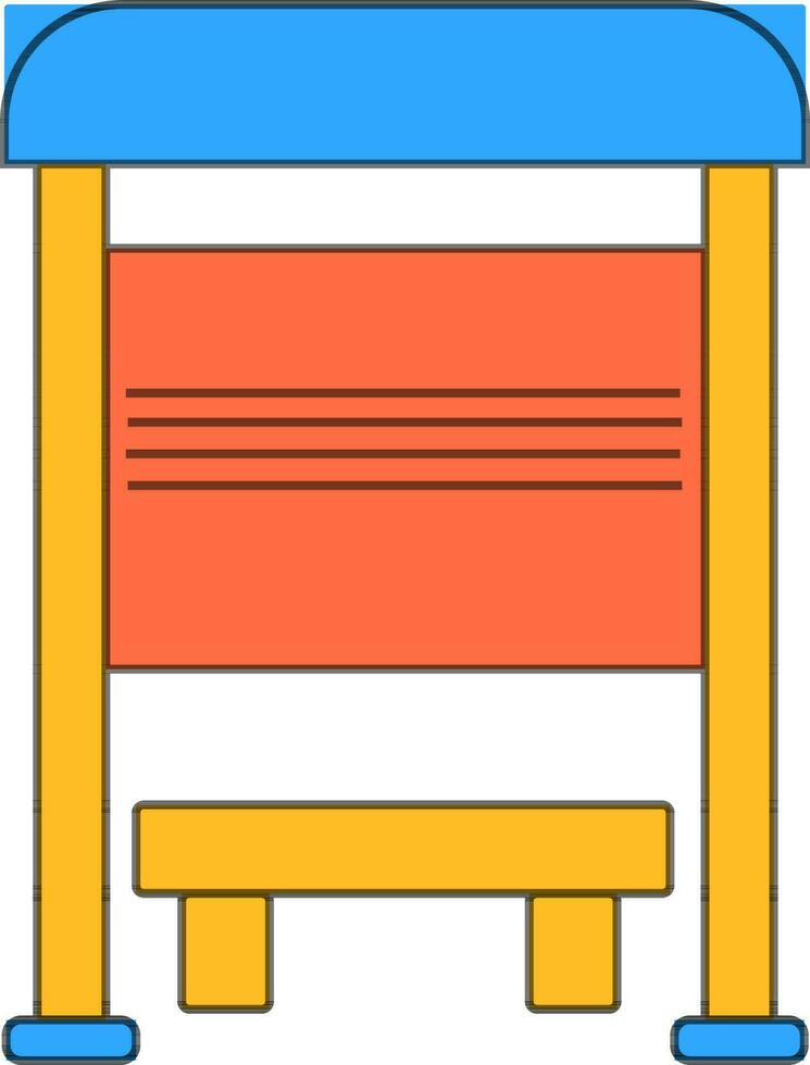 passagier stoel Bij bus station. vector