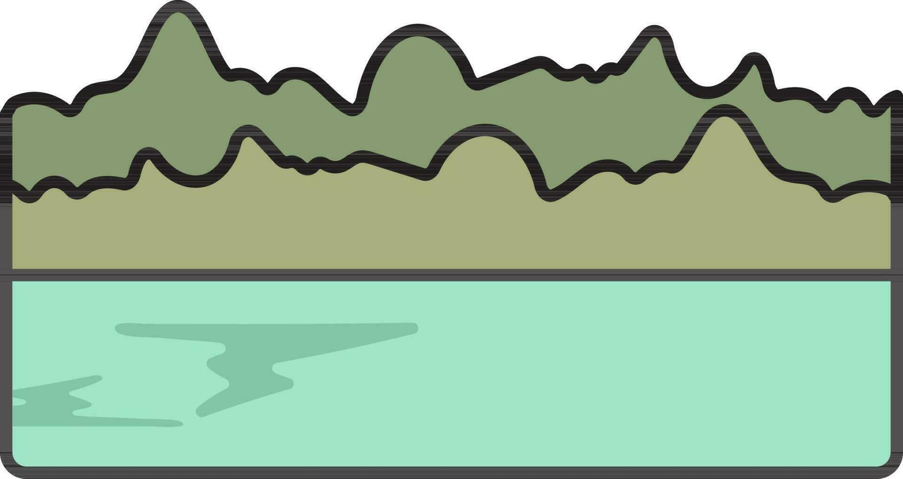 landschap rivier- icoon in groen en taling kleur. vector