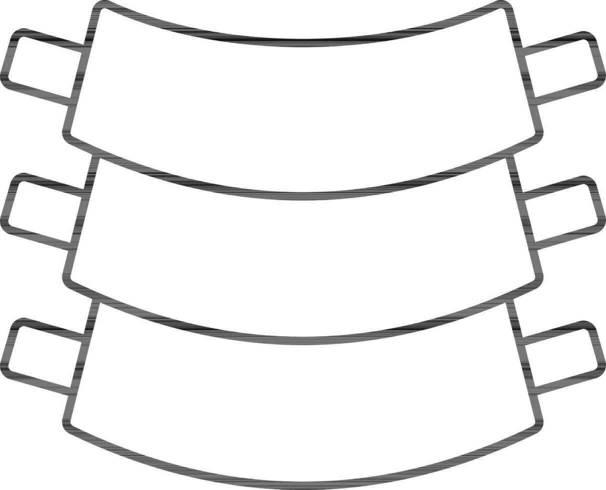 illustratie van varkensvlees ribben icoon in zwart schets stijl. vector
