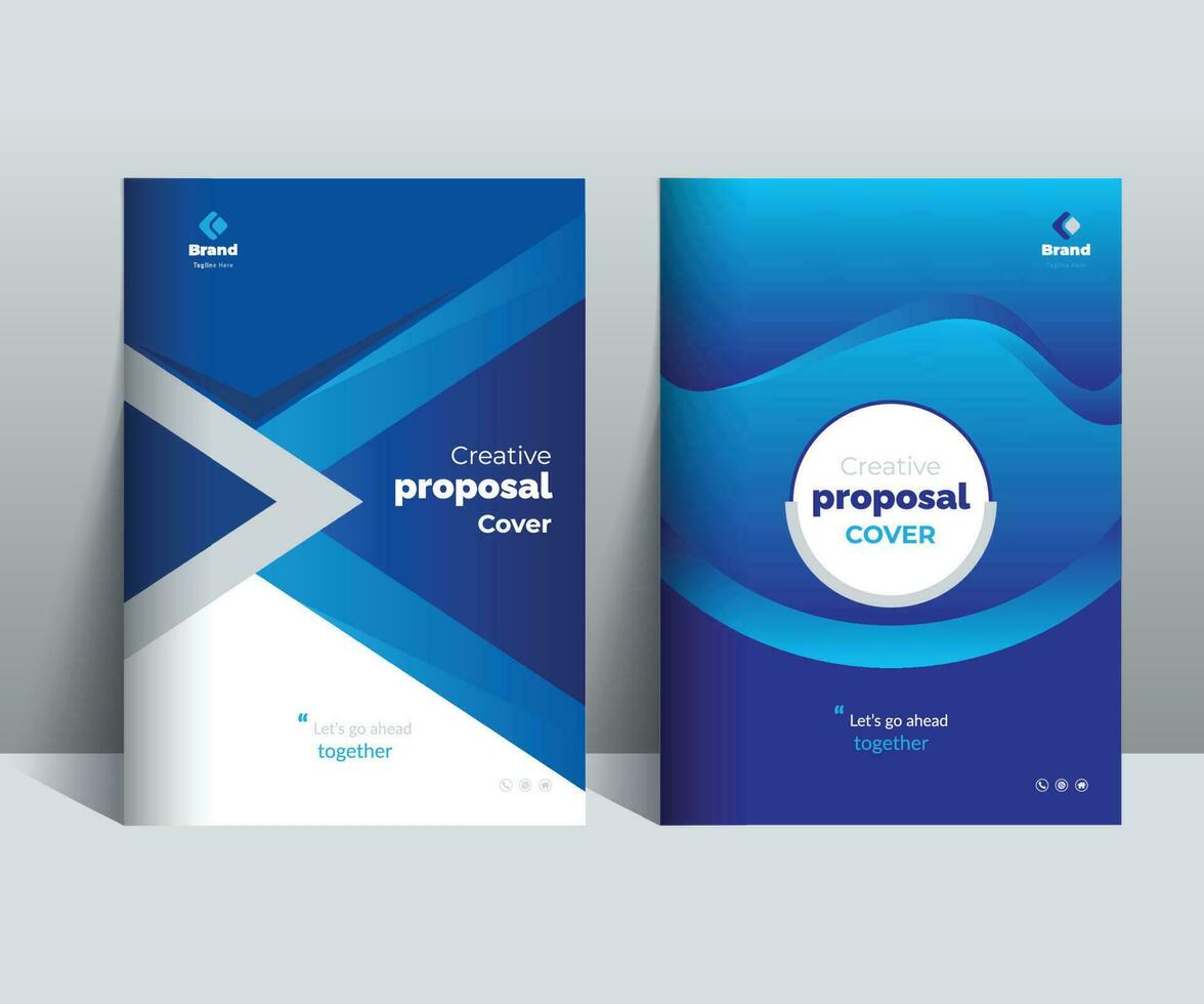 blauw creatief voorstel Hoes ontwerp sjabloon bedreven voor multipurpose projecten zo net zo jaar- rapporten, brochures, zakelijke evenementen, covers en enz. vector