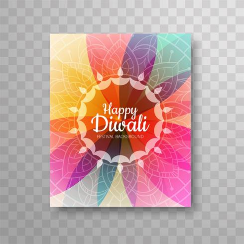 Moderne kleurrijke brochure van het diwali heldere ontwerp vector