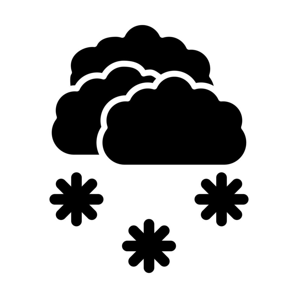 besneeuwd glyph icoon ontwerp vector