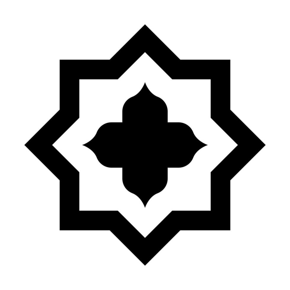 Islamitisch ster glyph icoon ontwerp vector