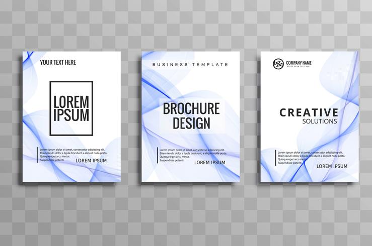 Abstracte blauwe golf zakelijke brochure set vector