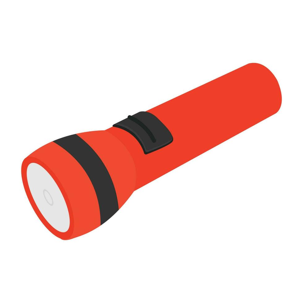 handheld plastic lamp met knop aanbieden zaklamp icoon vector