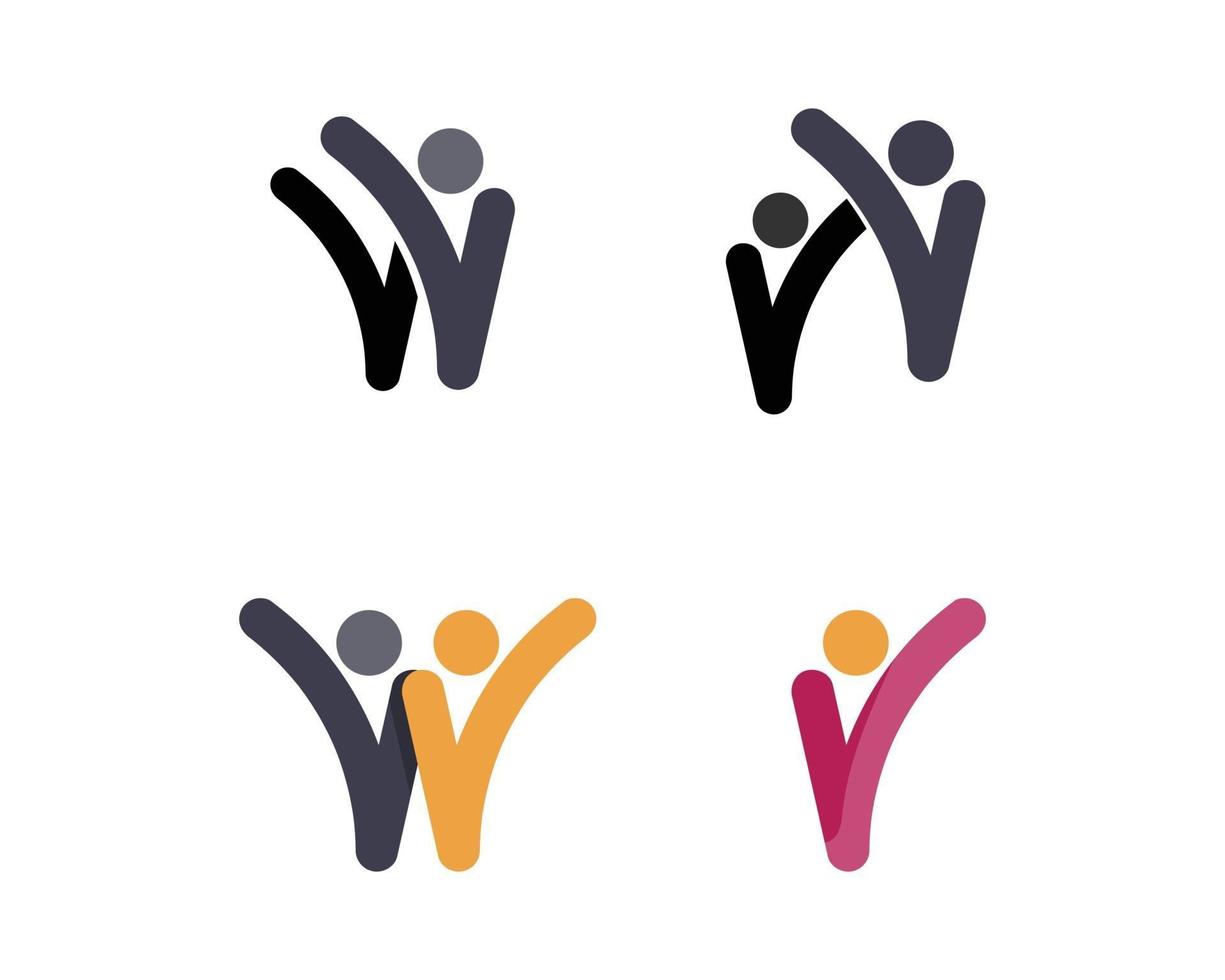 gezondheidssucces mensen geven logo en symbolen sjabloon vector