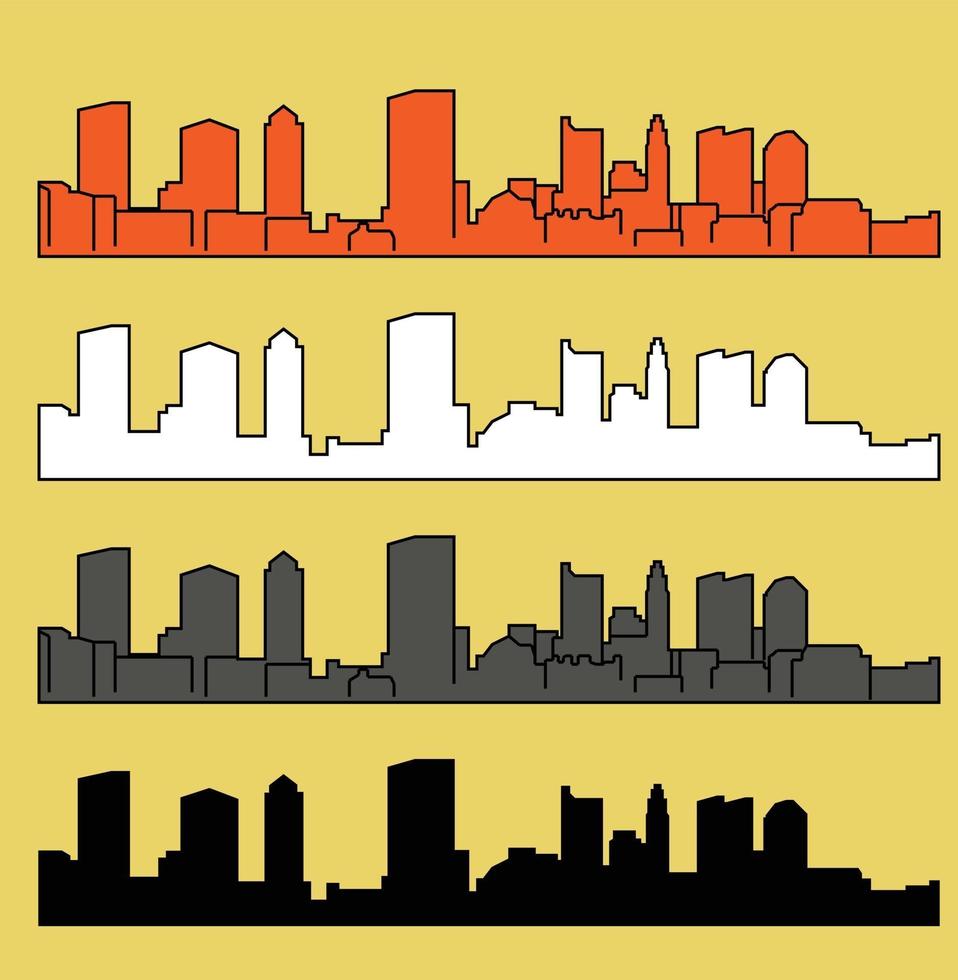ohio colombus stadssilhouet vector