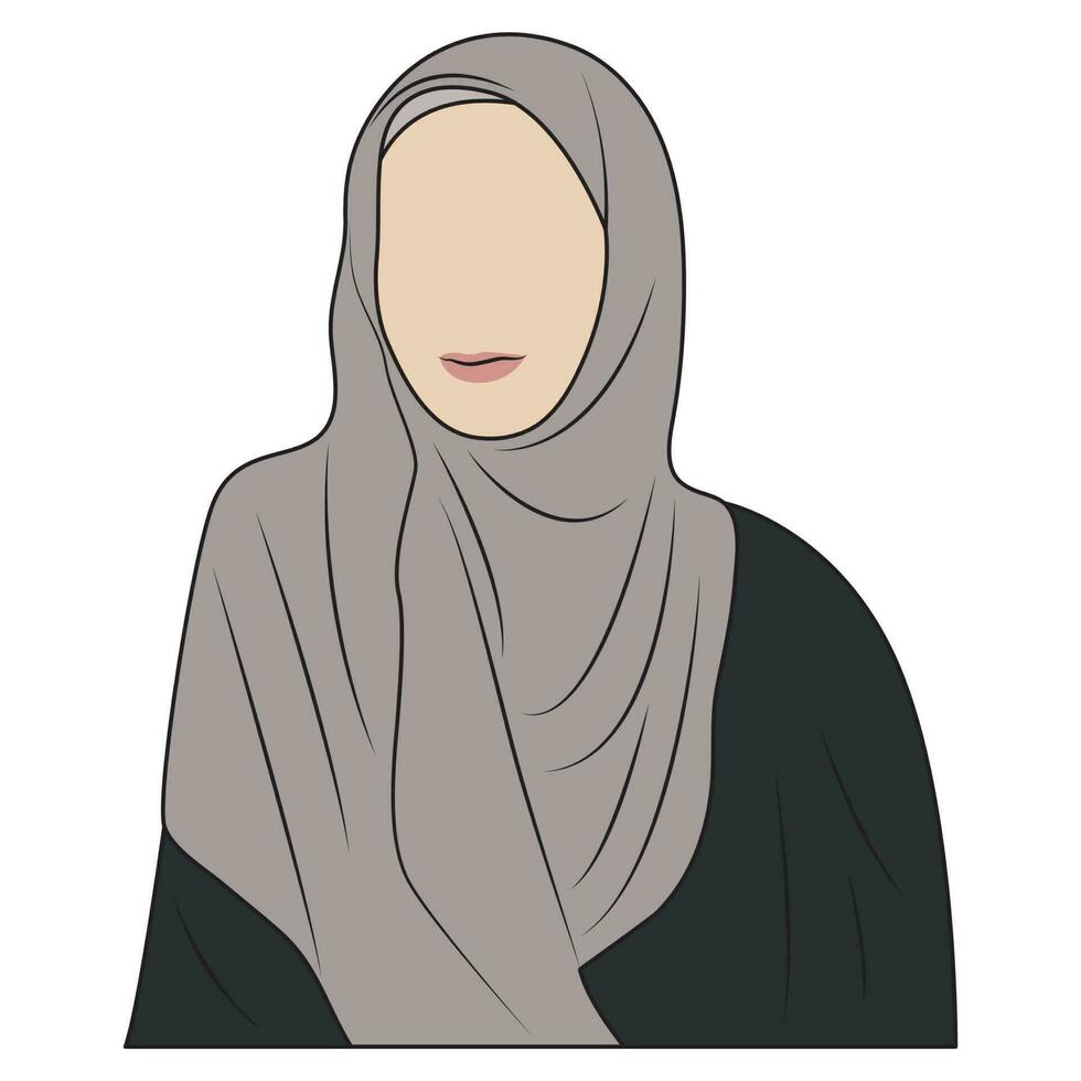 mooi moslim meisje vervelend hijab vector