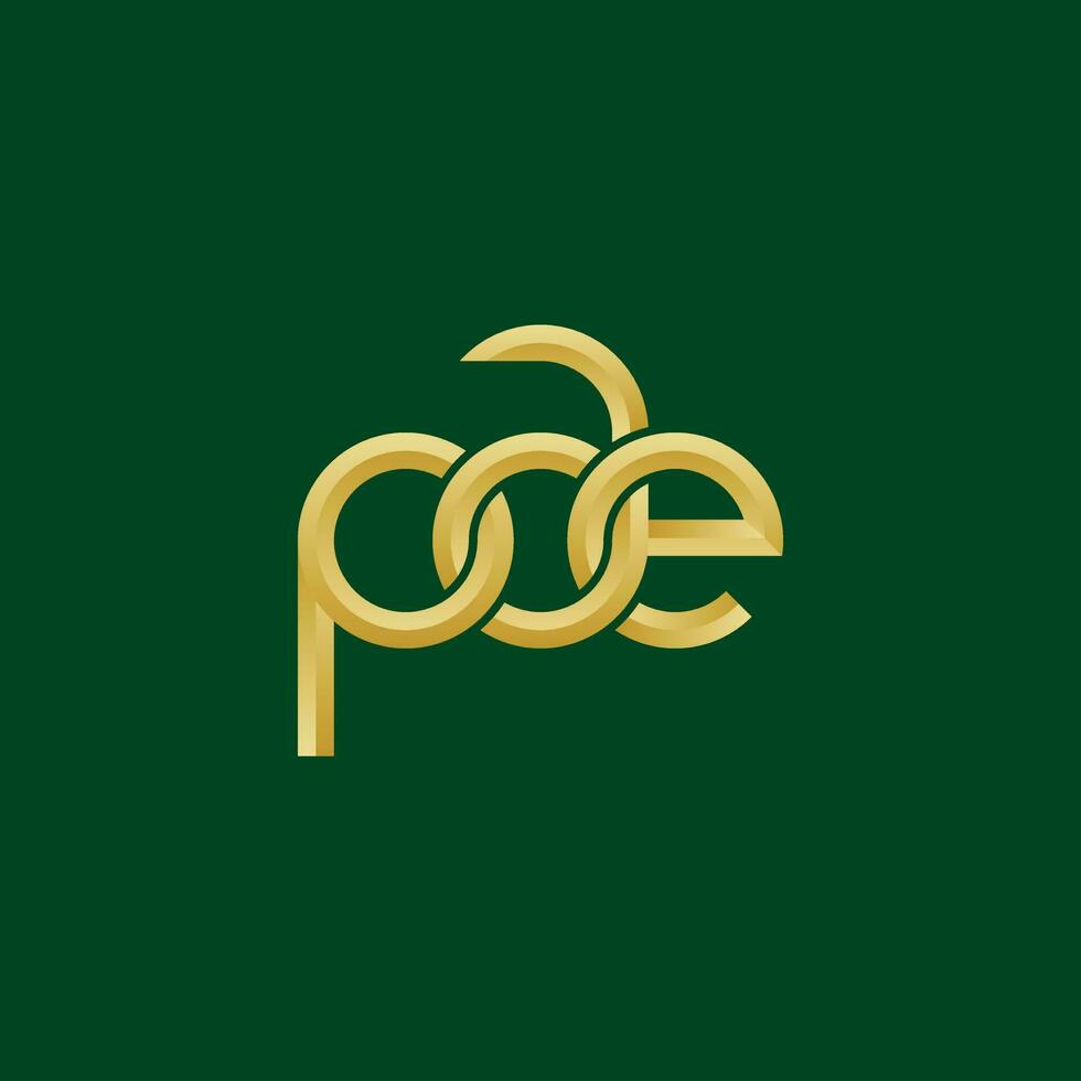 brieven pae monogram logo ontwerp vector