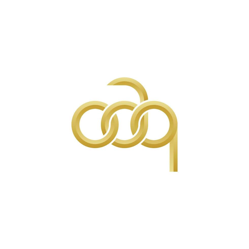 brieven oaq monogram logo ontwerp vector