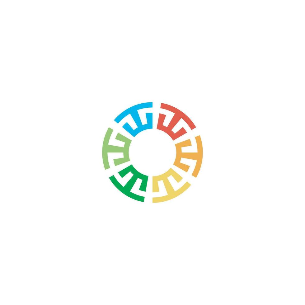 brieven twee wt eenheid gemeenschap verenigen groep organisatie wereld cirkel familie logo. de logo is gemakkelijk en modern. vector